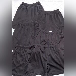 Boys 9/10Y Black Athletic Shorts Bundle - Elastic Waistband, Lot Of 6